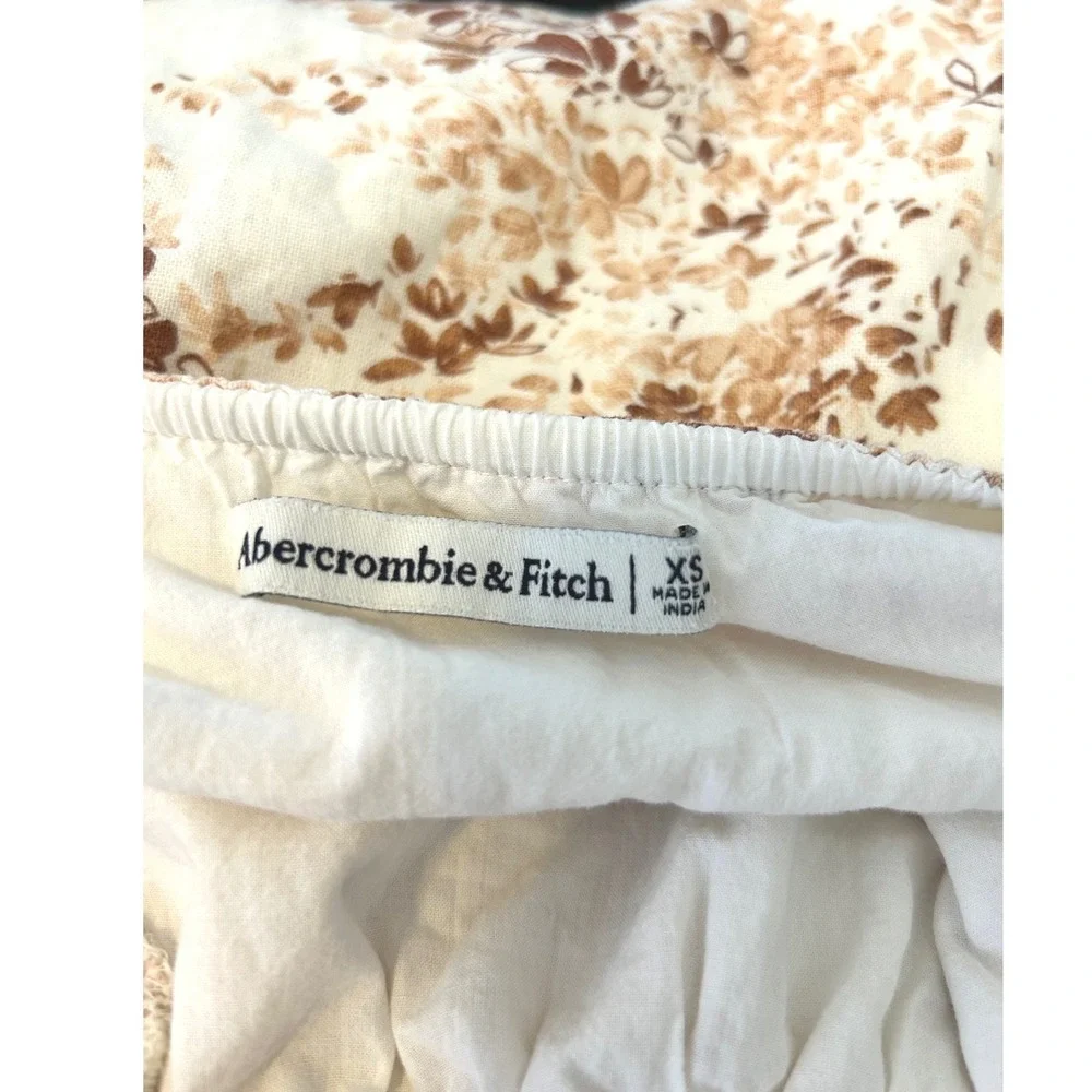 Abercrombie & Fitch Floral Puff Sleeve Linen Top XS - Picture 5 of 7